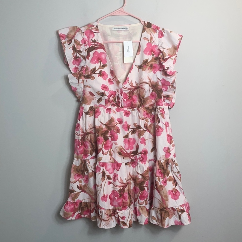 Abercrombie & Fitch floral boho mini dress women size medium NWT